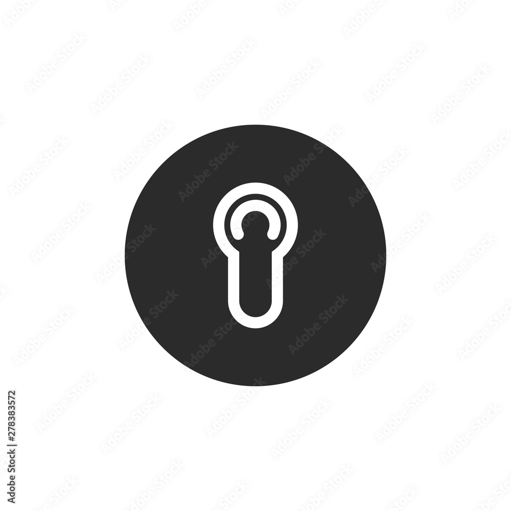 Aufkleber black key hole icon template color editable. padlock, lock symbol vector sign isolated on white back