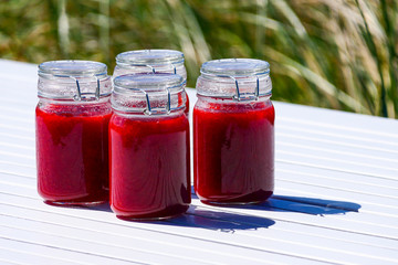 Freshly made strawberry jam