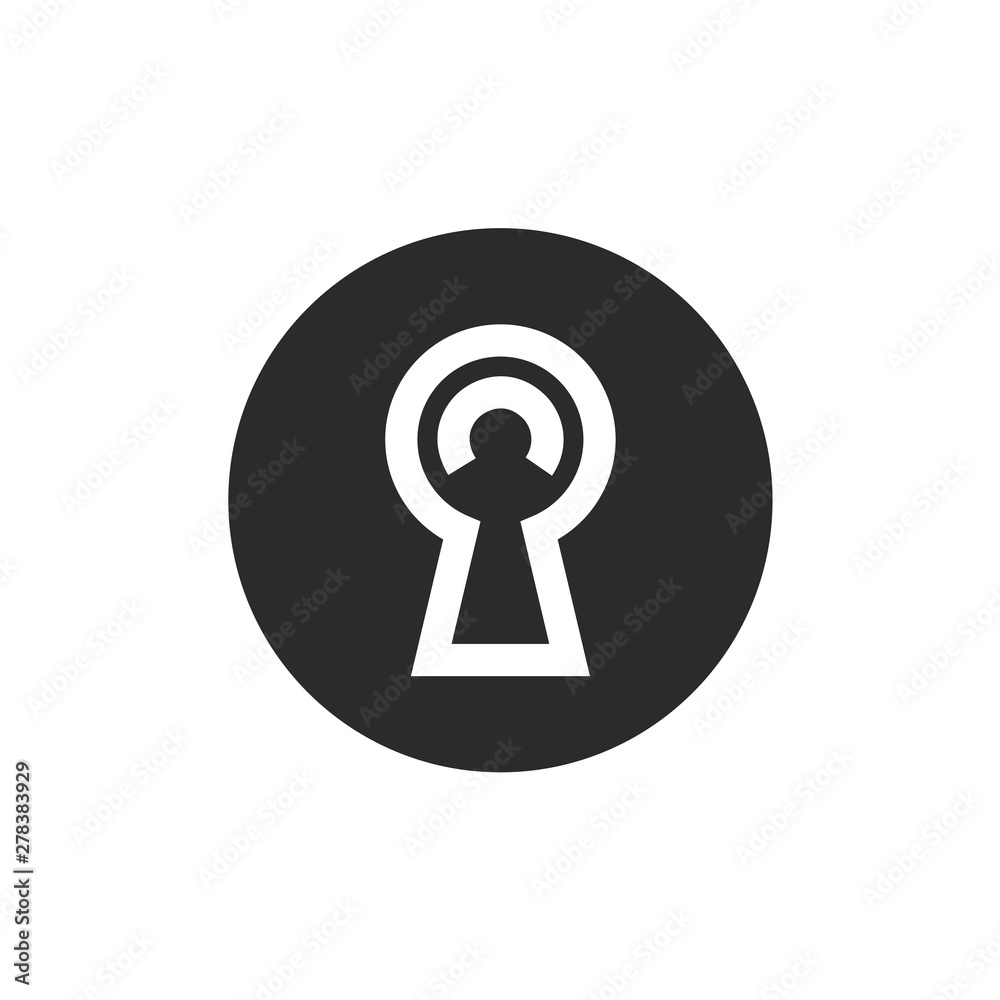 Aufkleber black key hole icon template color editable. padlock, lock symbol vector sign isolated on white back
