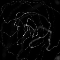 Abstract black 3d sphere. Sphere with twist lines. Glowing lines twisting Logo design. Outer space object. Futuristic technology style. Sphere particles. 3d rendering.