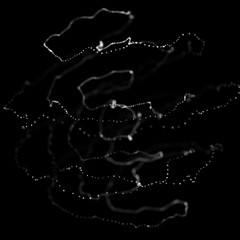 Abstract black 3d sphere. Sphere with twist lines. Glowing lines twisting Logo design. Outer space object. Futuristic technology style. Sphere particles. 3d rendering.