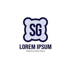 Initial SG logo template with modern frame. Minimalist SG letter logo vector illustration