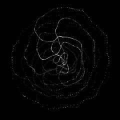 Abstract black 3d sphere. Sphere with twist lines. Glowing lines twisting Logo design. Outer space object. Futuristic technology style. Sphere particles. 3d rendering.