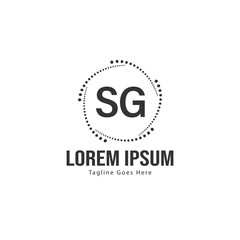 Initial SG logo template with modern frame. Minimalist SG letter logo vector illustration