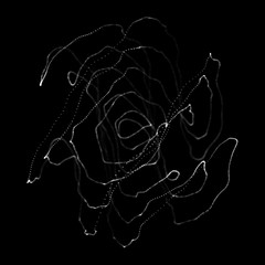 Abstract black 3d sphere. Sphere with twist lines. Glowing lines twisting Logo design. Outer space object. Futuristic technology style. Sphere particles. 3d rendering.