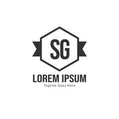 Initial SG logo template with modern frame. Minimalist SG letter logo vector illustration