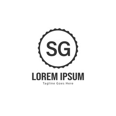 Initial SG logo template with modern frame. Minimalist SG letter logo vector illustration