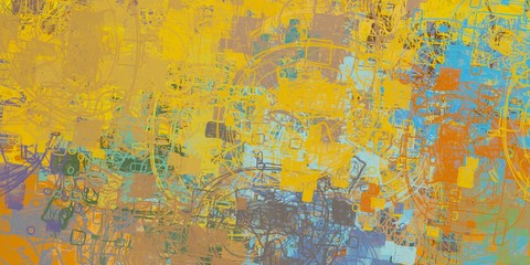 Crazy sketch random pattern. Creative chaos and variety. Modern art drawing painting. 2d illustration. Digital texture wallpaper. Artistic sketch draw backdrop material. 