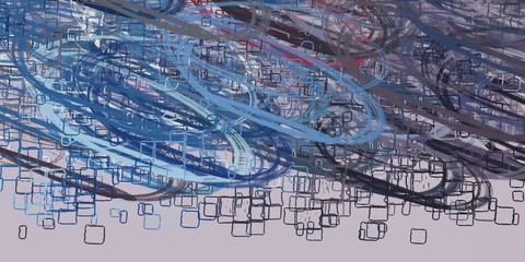 Crazy sketch random pattern. Creative chaos and variety. Modern art drawing painting. 2d illustration. Digital texture wallpaper. Artistic sketch draw backdrop material. 