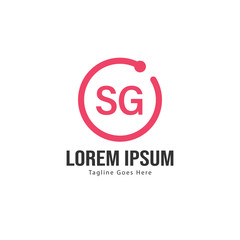 Initial SG logo template with modern frame. Minimalist SG letter logo vector illustration
