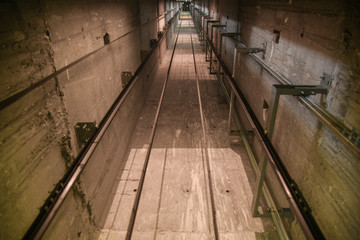 elevator shaft in a house under construction