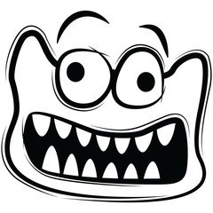 Cartoon faces expressions vector set