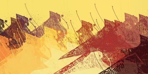 Handmade surreal abstract pattern. Modern artistic canvas. 2d illustration. Texture backdrop painting. Creative chaos.