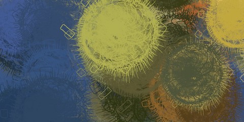 Handmade surreal abstract pattern. Modern artistic canvas. 2d illustration. Texture backdrop painting. Creative chaos.