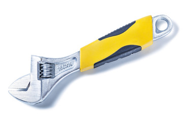 adjustable spanner isolated on white