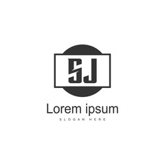 Initial SJ logo template with modern frame. Minimalist SJ letter logo vector illustration