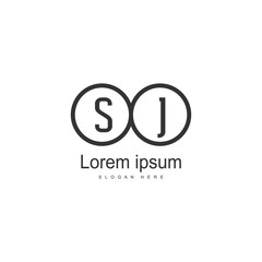 Initial SJ logo template with modern frame. Minimalist SJ letter logo vector illustration