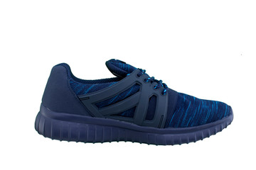 Sneakers black and blue. Sport shoes on white background