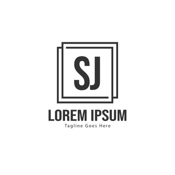 Initial SJ logo template with modern frame. Minimalist SJ letter logo vector illustration