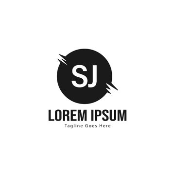 Initial SJ logo template with modern frame. Minimalist SJ letter logo vector illustration