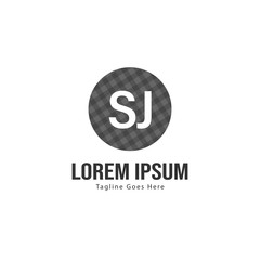 Initial SJ logo template with modern frame. Minimalist SJ letter logo vector illustration