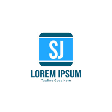 Initial SJ logo template with modern frame. Minimalist SJ letter logo vector illustration