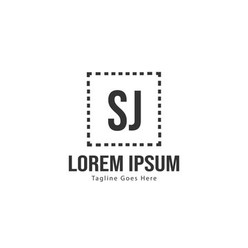 Initial SJ logo template with modern frame. Minimalist SJ letter logo vector illustration