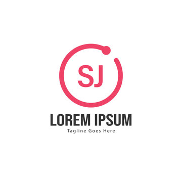 Initial SJ logo template with modern frame. Minimalist SJ letter logo vector illustration