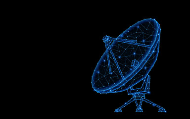 Abstract polygonal light design of satellite dish.