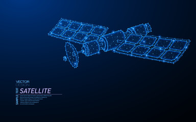 Obraz premium Abstract polygonal light design of satellite dish.