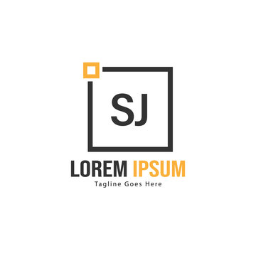 Initial SJ logo template with modern frame. Minimalist SJ letter logo vector illustration