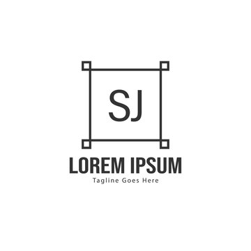 Initial SJ logo template with modern frame. Minimalist SJ letter logo vector illustration