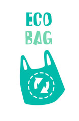 Ecology banner with biodegradable package and text. Vector poster in flat linear style.