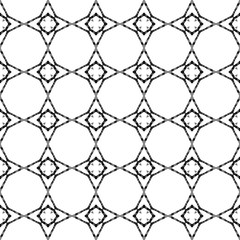 Naklejka premium Black and white geometric seamless pattern. Hand d