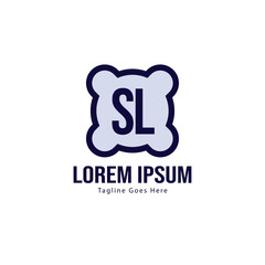 Initial SL logo template with modern frame. Minimalist SL letter logo vector illustration