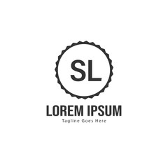 Initial SL logo template with modern frame. Minimalist SL letter logo vector illustration