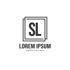 Initial SL logo template with modern frame. Minimalist SL letter logo vector illustration