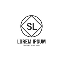 Initial SL logo template with modern frame. Minimalist SL letter logo vector illustration