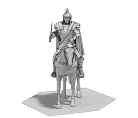 rider, warrior on horseback, 3D rendering, 3D illustration
