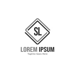 Initial SL logo template with modern frame. Minimalist SL letter logo vector illustration