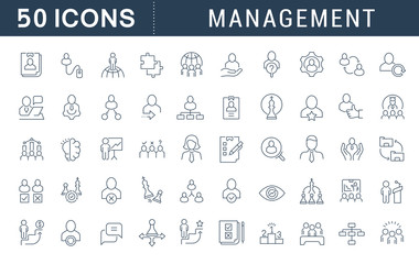 Set Vector Line Icons of Management