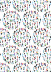 pattern with a crowd of people vector