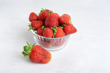 closeup bowl of fresh strawberries