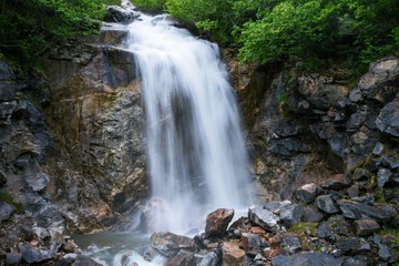 Small waterfall near the highway outside of skagway alaska