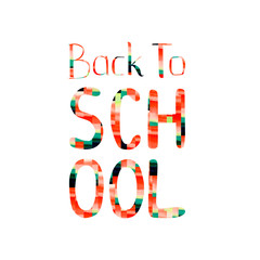 Back to school watercolor abstract autumn red and green color banner. School poster design. Autumn tag, university logo, stamp, yemplate, banner. Calligraphic hand written lettering