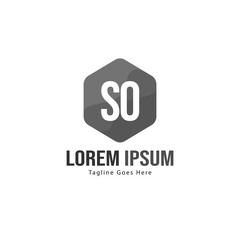 Obraz premium Initial SO logo template with modern frame. Minimalist SO letter logo vector illustration