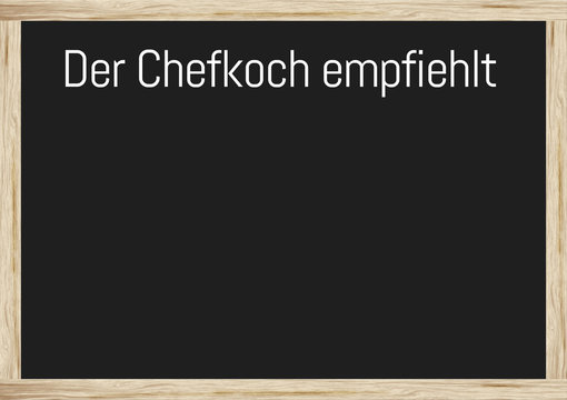 Der Chefkoch empfiehlt Tafel Klemmboard Din A1 quer f&uuml;r Kantine Werksk&uuml;che oder Imbiss 