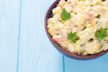 Traditional Mayonnaise Russian salad olivier