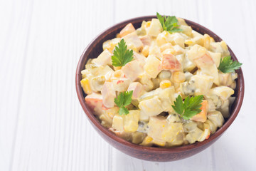 Traditional Mayonnaise Russian salad olivier