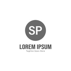 Initial SP logo template with modern frame. Minimalist SP letter logo vector illustration